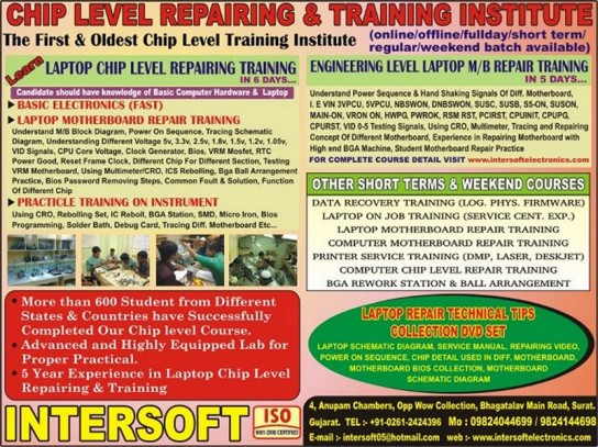 Intersoft Technical Institute Training Center Surat - Computer Laptop Chip Level Repairing Institute in Surat Gujarat