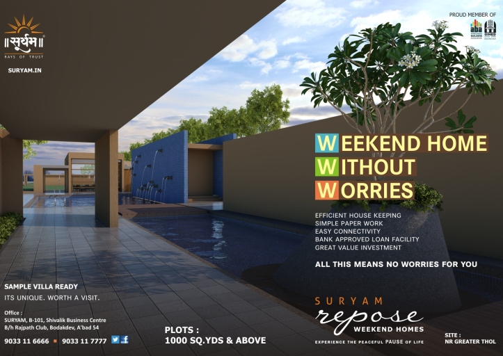 Suryam Repose Ahmedabad - Weekend Home in Ahmedabad by Suryam Developers