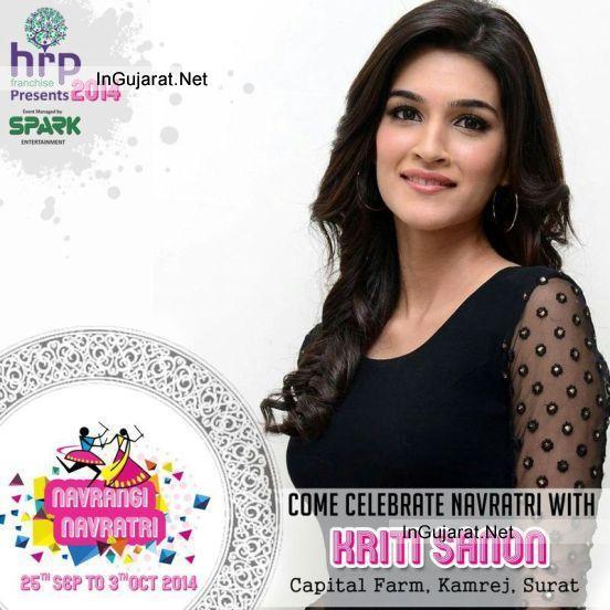 Heropanti Movie fame Bollywood Actress Kriti Sanon in Surat to Play Dandiya Raas at NAVRANG NAVRATRI 2014