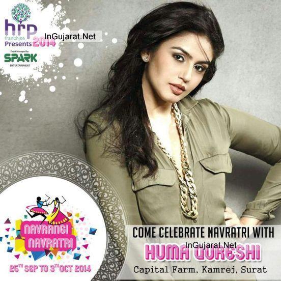 Huma Qureshi in Surat Gujarat - Play 2014 Navratri Garba at NAVRANG NAVRATRI with Huma Qureshi in Surat