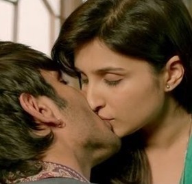 Parineeti Chopra Lip Lock Kissing Pics Hot Scenes with Sushant Singh Rajput in Shuddh Desi Romance Movie