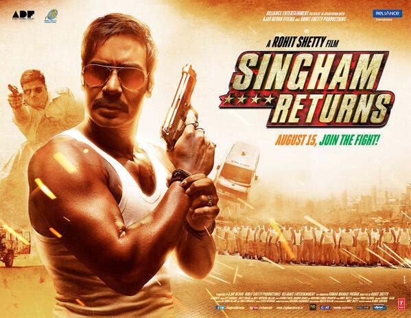 SINGHAM Returns Show Time in Gujarat Cities LATEST Timing of Singham Returns Movie Showtimes