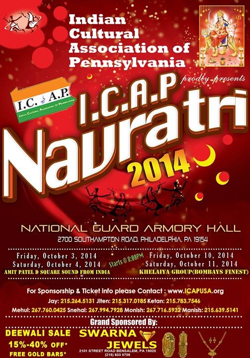 ICAP Navratri Nights Events at Pennsylvania US on October 2014