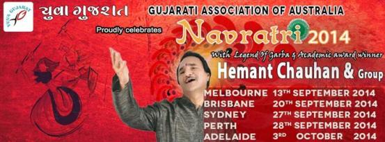 Yuva Gujarat Australia Celebrates Navratri Festival in Brisbane 2014 with Hemant Chauhan on September