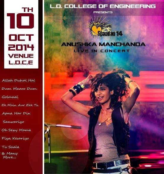 Anushka Manchanda Live Performance in Ahmedabad 2014