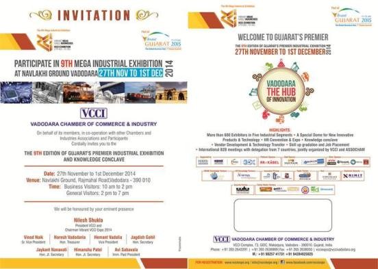 9th Mega Industrial Exhibition 2014 Vadodara at Navlakhi Ground Baroda - VCCI Exhibition