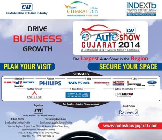 CII Auto Show Gujarat in Gandhinagar in 28th to 30th November 2014