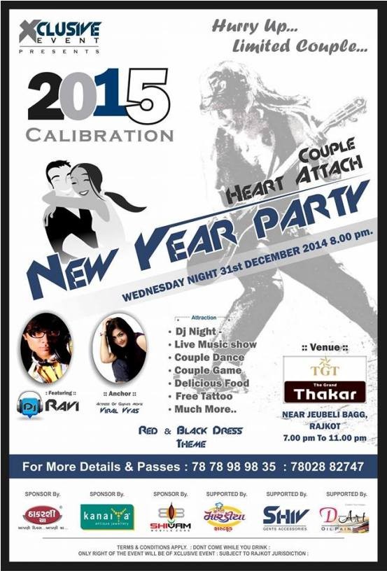 Couple Heart Attach New Year Party 2015 in Rajkot at TGT Thakar Hotel Jubeli Garden